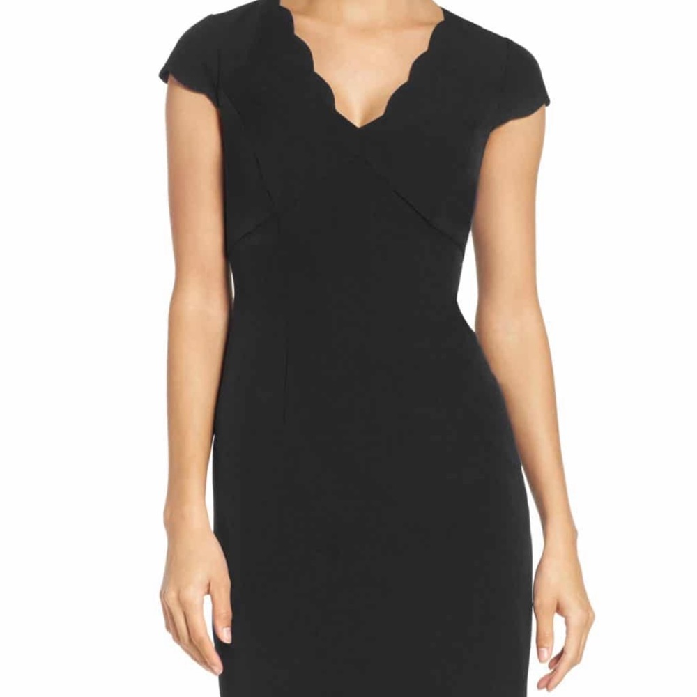 Adrianna Pappel Scalloped Crepe Sheath Dress | 16